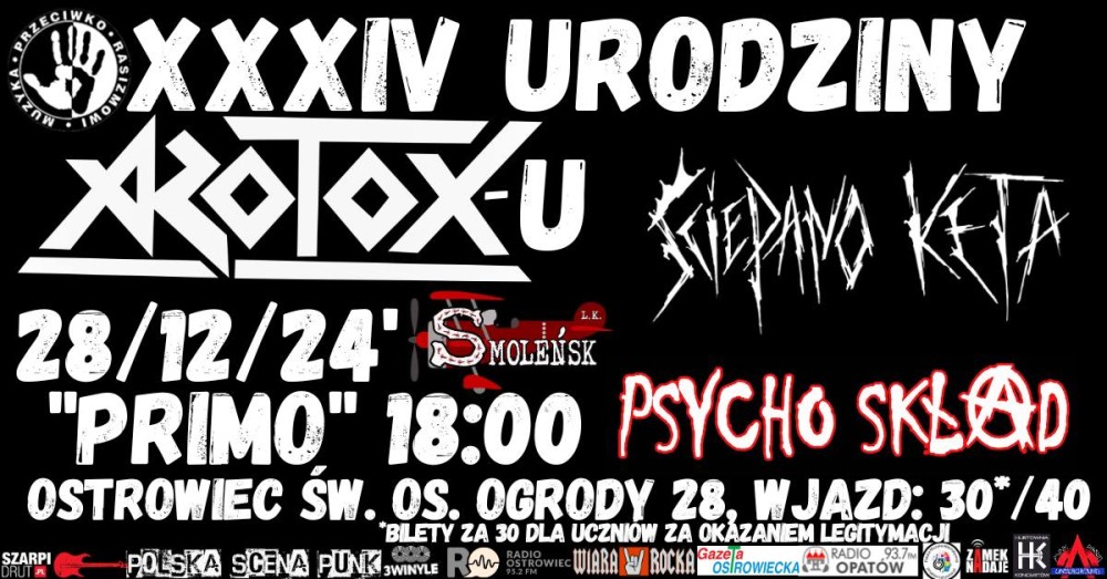 MUZYKA PRZECIWKO RASIZMOWI: KONCERT URODZINOWY ZESPOŁU AZOTOX