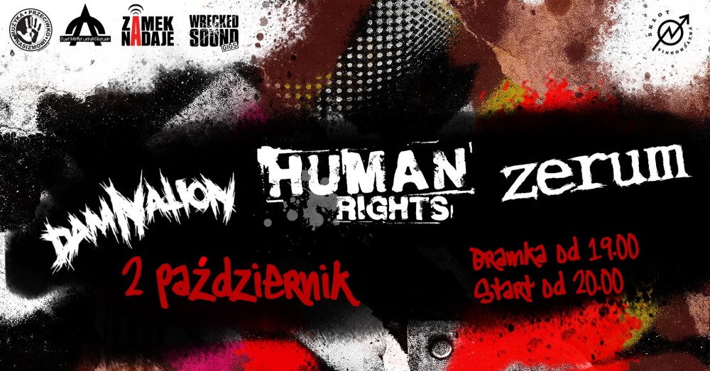 MUZYKA PRZECIWKO RASIZMOWI: KONCERT ZESPOŁÓW ZERUM, HUMAN RIGHTS I DAMNATION