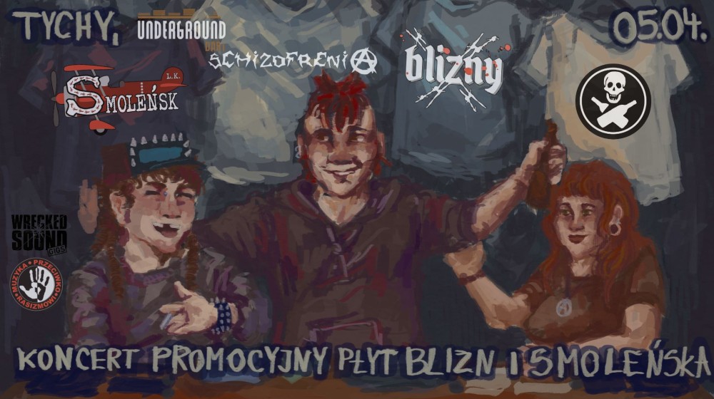 MUZYKA PRZECIWKO RASIZMOWI: KONCERT ZESPOŁÓW BLIZNY, SMOLEŃSK I SCHIZOFRENIA