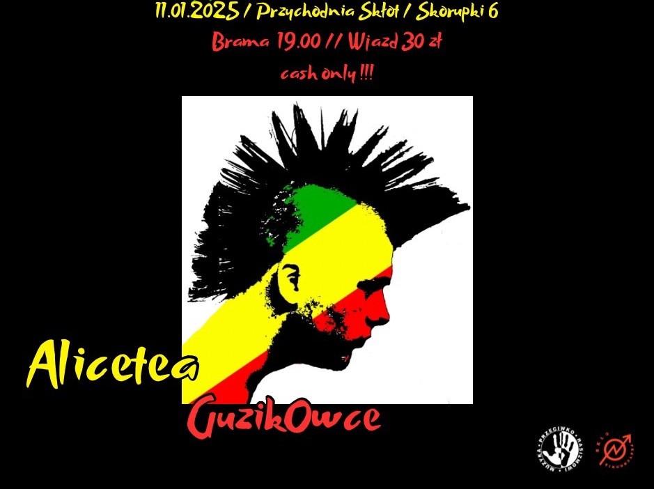 MUZYKA PRZECIWKO RASIZMOWI: KONCERT REGGAE ZESPOŁÓW ALICETEA I GUZIKOWCE